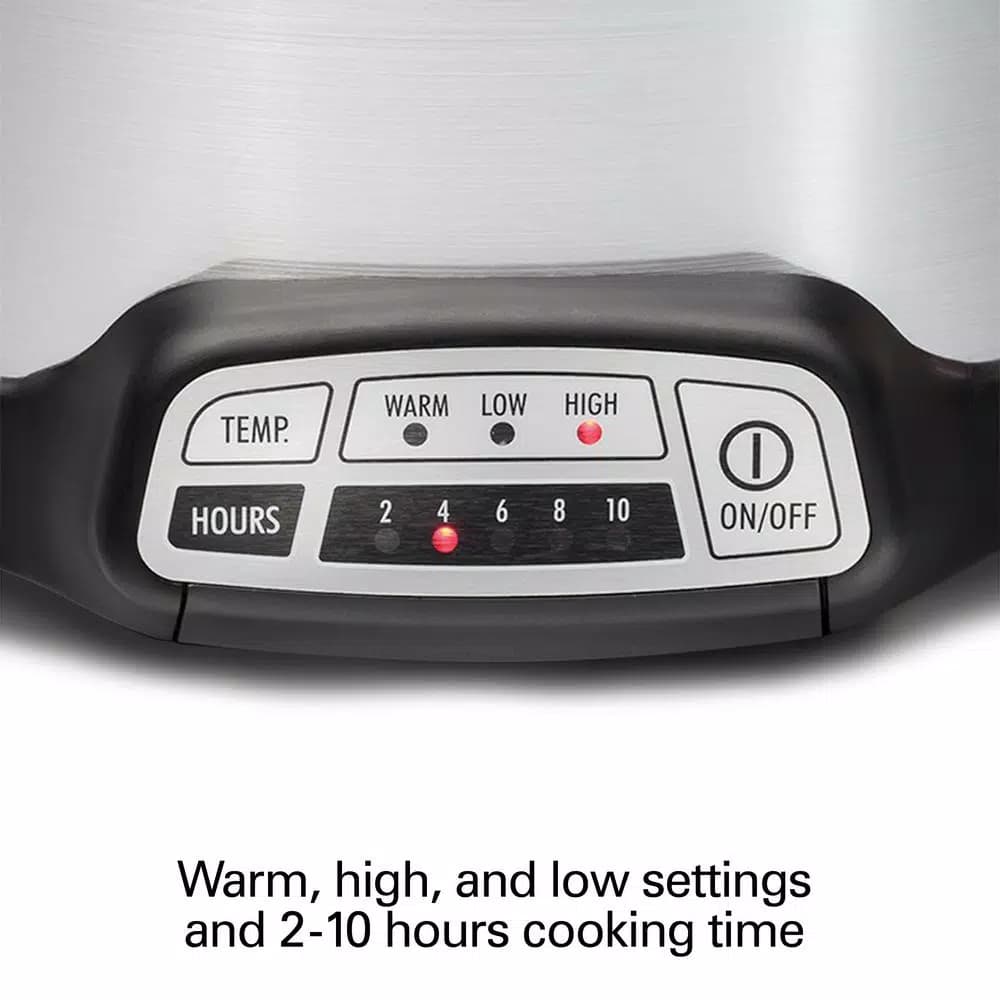 Hamilton Beach 4 Qt. Stainless Steel Programmable Slow Cooker with Built-In Timer