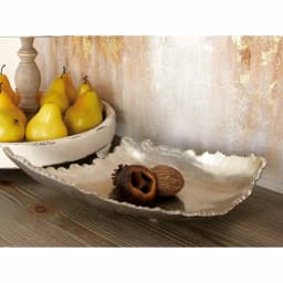 CosmoLiving by Cosmopolitan Modern Reflections 16 in. Silver Aluminum Free-Form Bowled Decorative Tray thumbnail 1