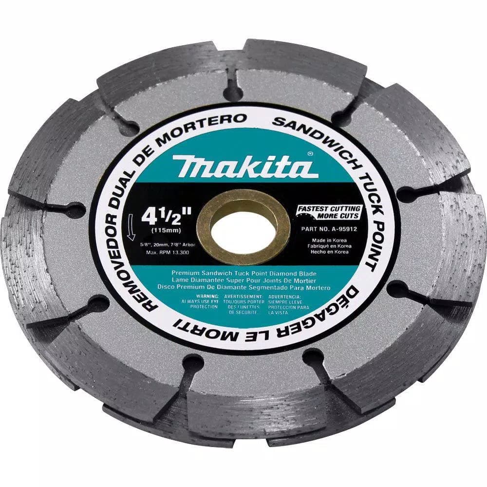 Makita 4-1/2 in. Dual Sandwich Diamond Tuck Point Blade for Mortar Removal