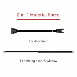 SecurityMan 2-in-1 Adjustable Door Knob Jammer and Sliding Patio Door Security Bar - High Grade Iron thumbnail 6