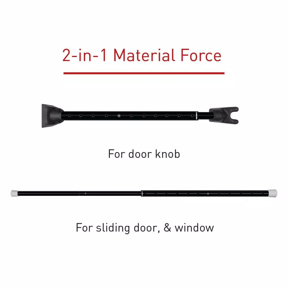 SecurityMan 2-in-1 Adjustable Door Knob Jammer and Sliding Patio Door Security Bar - High Grade Iron