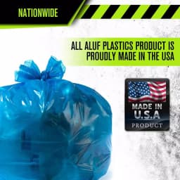 Unbranded 45 Gallon Blue Recycling Trash Bags, 0.95 Mil Thickness, 100-Count thumbnail 2