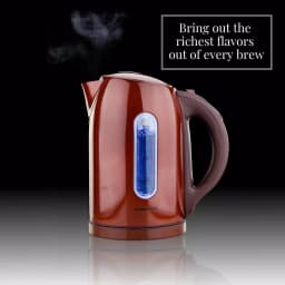 Ovente KS89BR 1.7L Electric Kettle, 5 Temperature Settings, 1100W Cordless Tea Kettle, Brown thumbnail 5