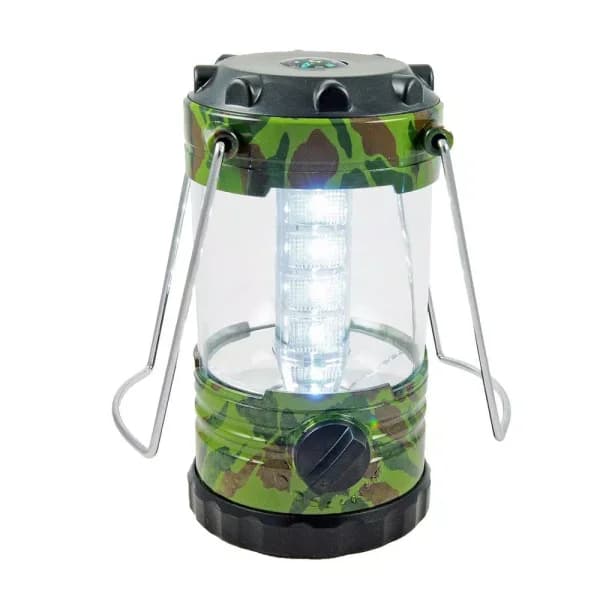 Blazing LEDz 12 LED Camo Battery Operated Lanterns with Compass, 2-Pack