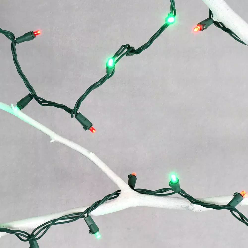 LUMABASE 70-Light Red and Green LED Mini String Lights, Weather Resistant, Indoor/Outdoor Use