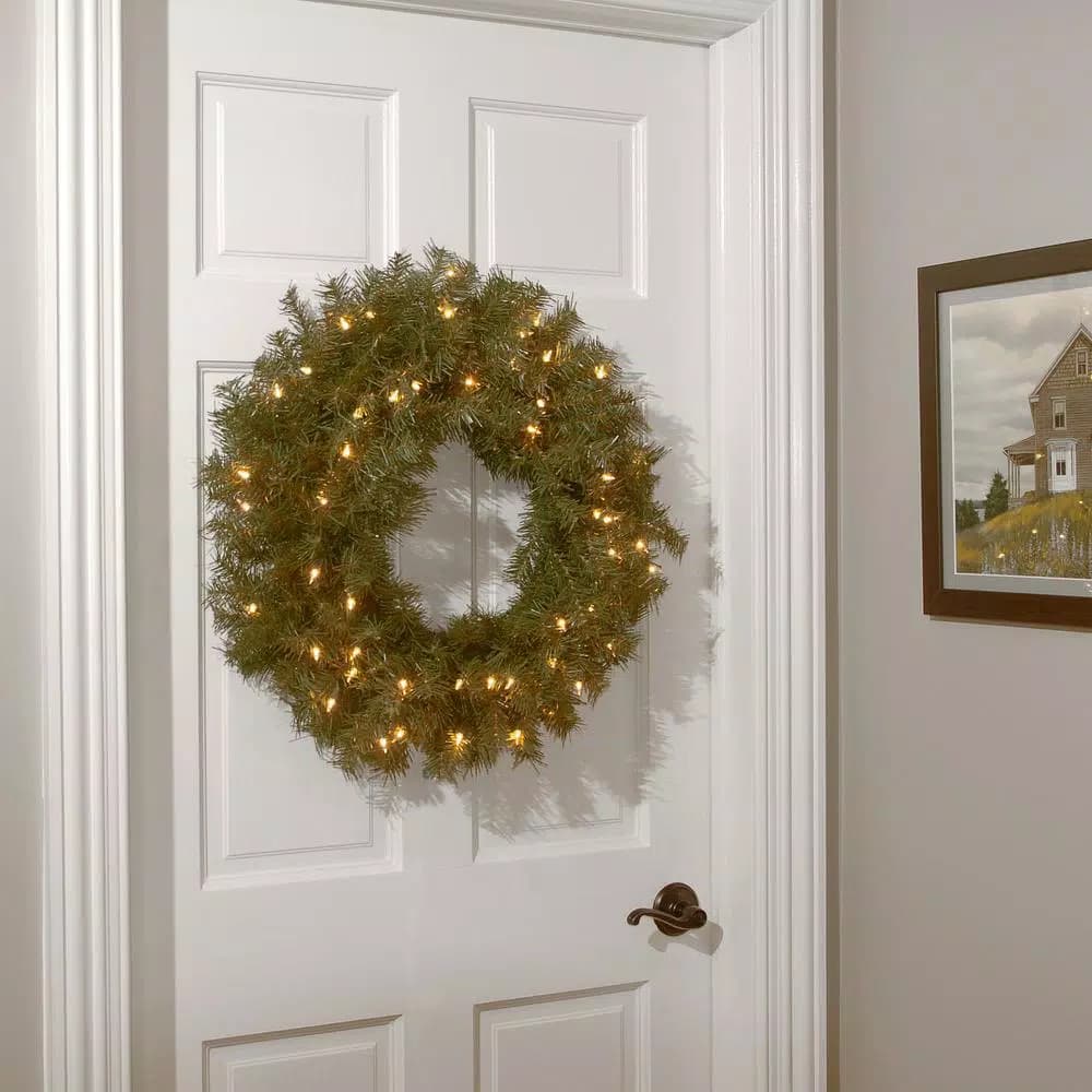 National Tree Company 24" Norwood Fir Artificial Wreath with 50 Dual Color LED Lights, Battery Operated