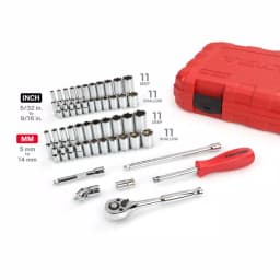 TEKTON 51-Piece 1/4 in. Drive Socket Set, SAE and Metric, Shallow and Deep Lengths thumbnail 3