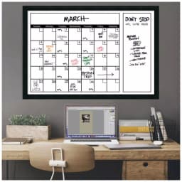 Amanti Art 38 in. W x 26 in. H Framed Glass Dry Erase Calendar Board, Mezzanotte Satin Black Wood thumbnail 5