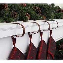 Haute Decor Original MantleClip Rustic Brown Stocking Holder (4-Pack) - Metal Mantel Clips for Holiday Decor thumbnail 2