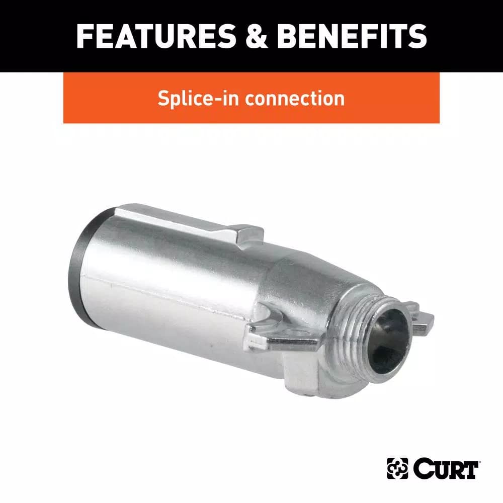 CURT 7-Way Round Trailer Connector Plug - Male End