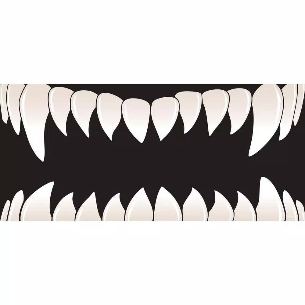 My Door Decor 7 ft. x 16 ft. Scary Teeth Halloween Garage Door Banner Mural