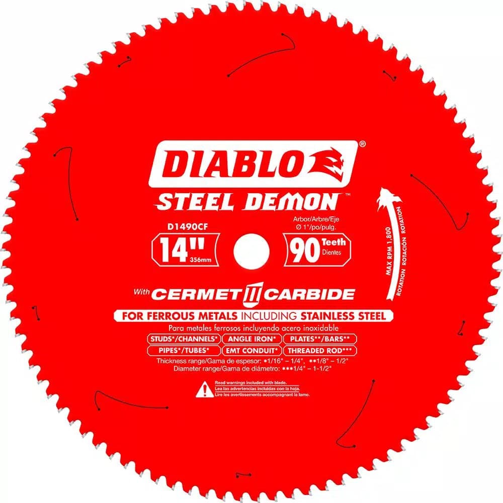 Diablo Steel Demon Cermet II 14 in. 90-Tooth Carbide Circular Saw Blade for Metal and Stainless Steel