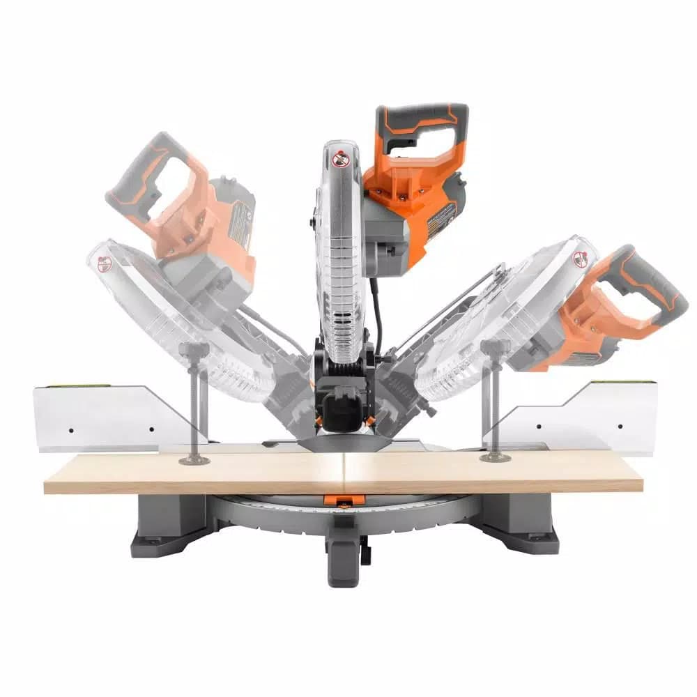 RIDGID 12 in. 15 Amp Dual Bevel Corded Compound Miter Saw with LED