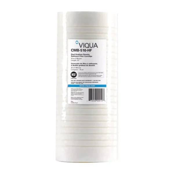 Viqua High-Flow Sediment Dirt and Rust Filter Cartridge, 4.5 in. x 10 in., Dual Gradient 20 to 5 Micron