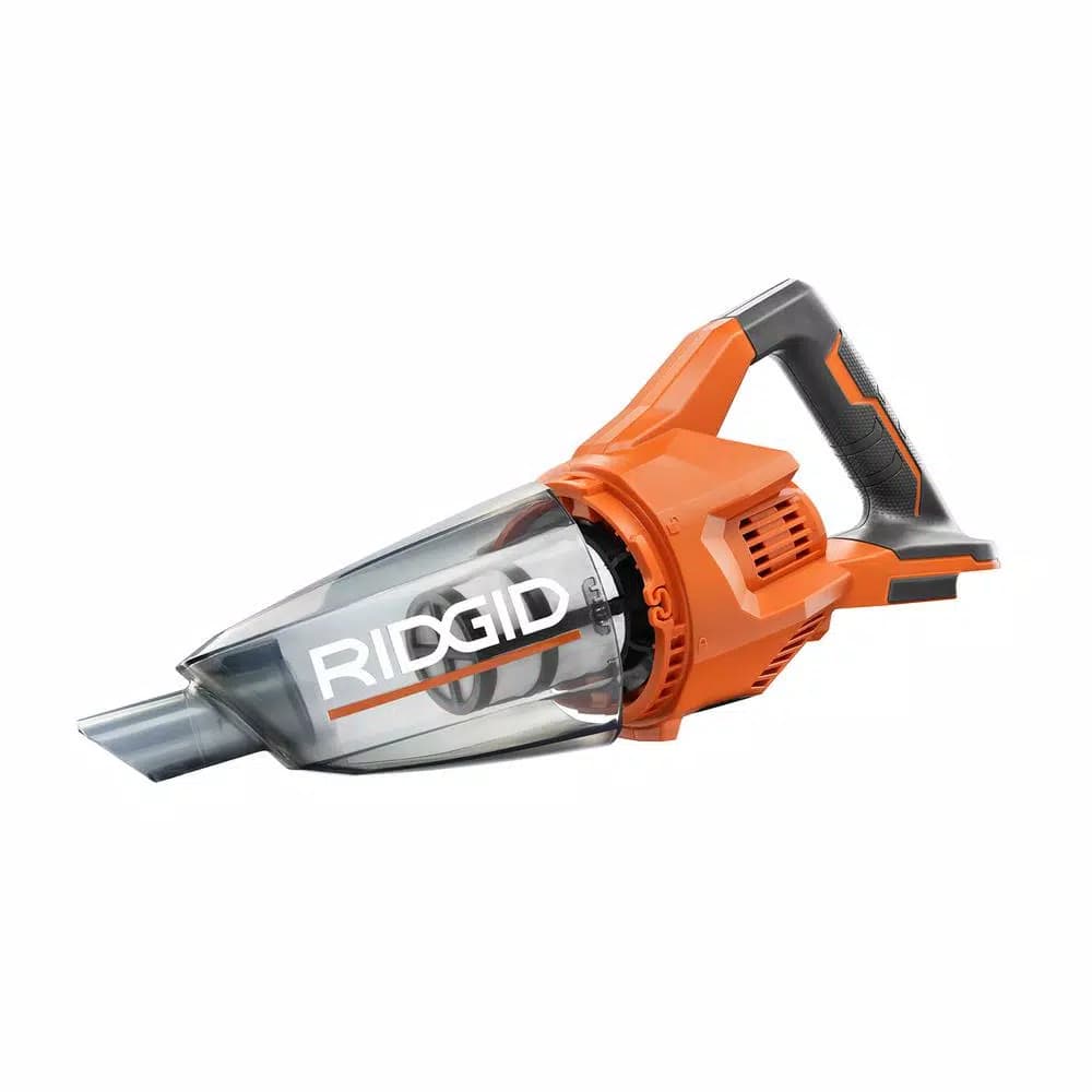 RIDGID 18V Cordless Hand Vacuum (Tool Only) with Crevice Nozzle, Utility Nozzle and Extension Tube