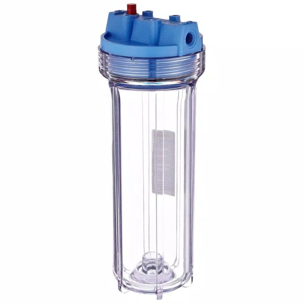 Pentek 158117 Slim Line Clear Filter Housing, 1/4 in. Inlet/Outlet, 10 in. Cartridge