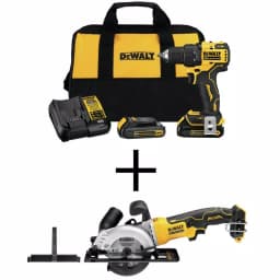 DEWALT 20V MAX ATOMIC Brushless Compact 1/2 in. Drill/Driver & 4-1/2 in. Circular Saw Kit thumbnail 1