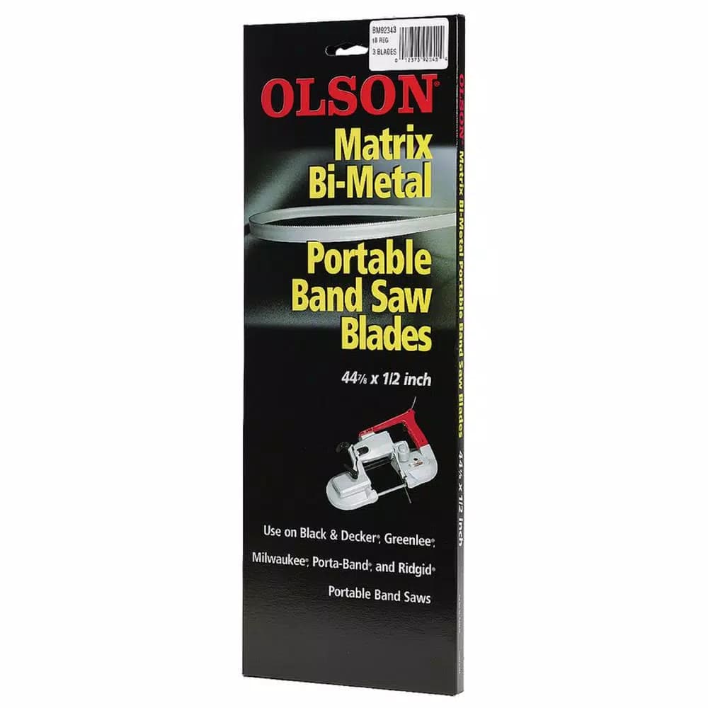 Olson Saw High Carbon Steel Band Saw Blade, 18 TPI, 44-7/8 in, Multi-Purpose for Wood and Metal