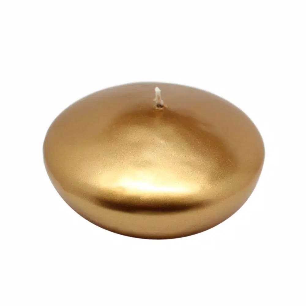 Zest Candle 4 in. Metallic Gold Floating Candles, 3-Pack