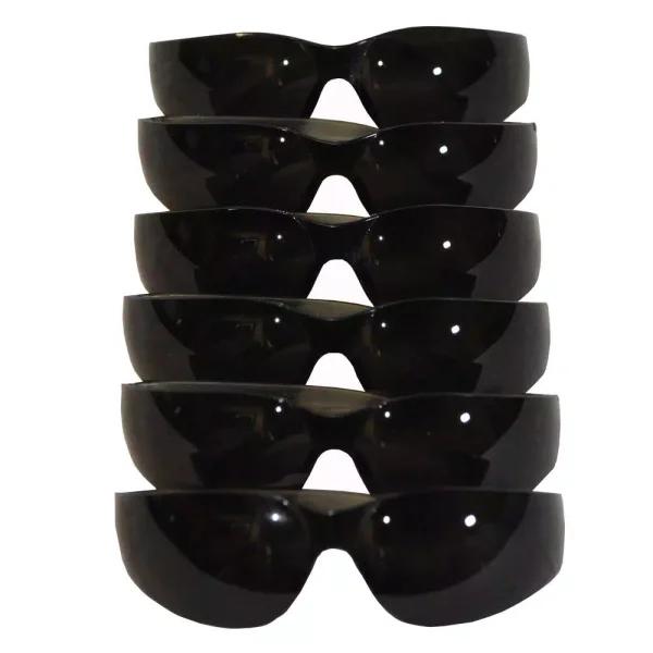 G & F Products EyePRO Smoke Safety Goggles, Scratch, Impact and Ballistic Resistant, 12 Pack, Dark Grey