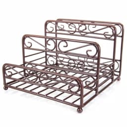 Home Basics Bronze Coated Steel Condiment Server Caddy with Spiral Design, 3 Compartments thumbnail 2