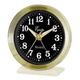 Equity by La Crosse 4 in. Round Analog Wind-Up Bell Metal Alarm Clock - Gold thumbnail 3