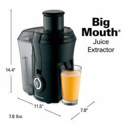Hamilton Beach Big Mouth 800-Watt Centrifugal Juice Extractor, 3-in Feed Chute, Black thumbnail 2