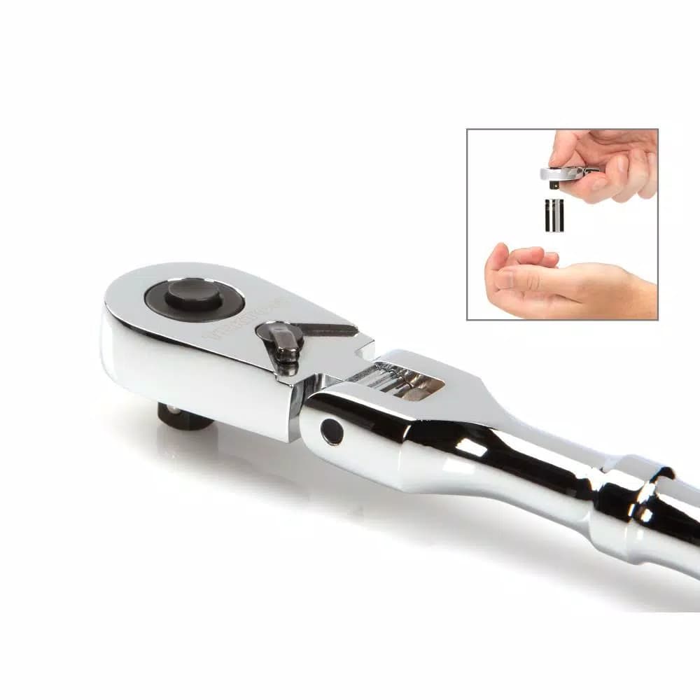 TEKTON 1/4 in. Drive x 6 in. Flex Quick-Release Ratchet with 90-Tooth Gear