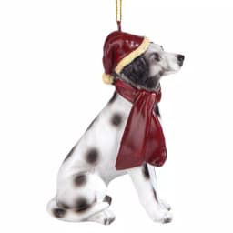 Design Toscano Dalmatian Dog Holiday Ornament Sculpture with Santa Hat and Scarf thumbnail 5