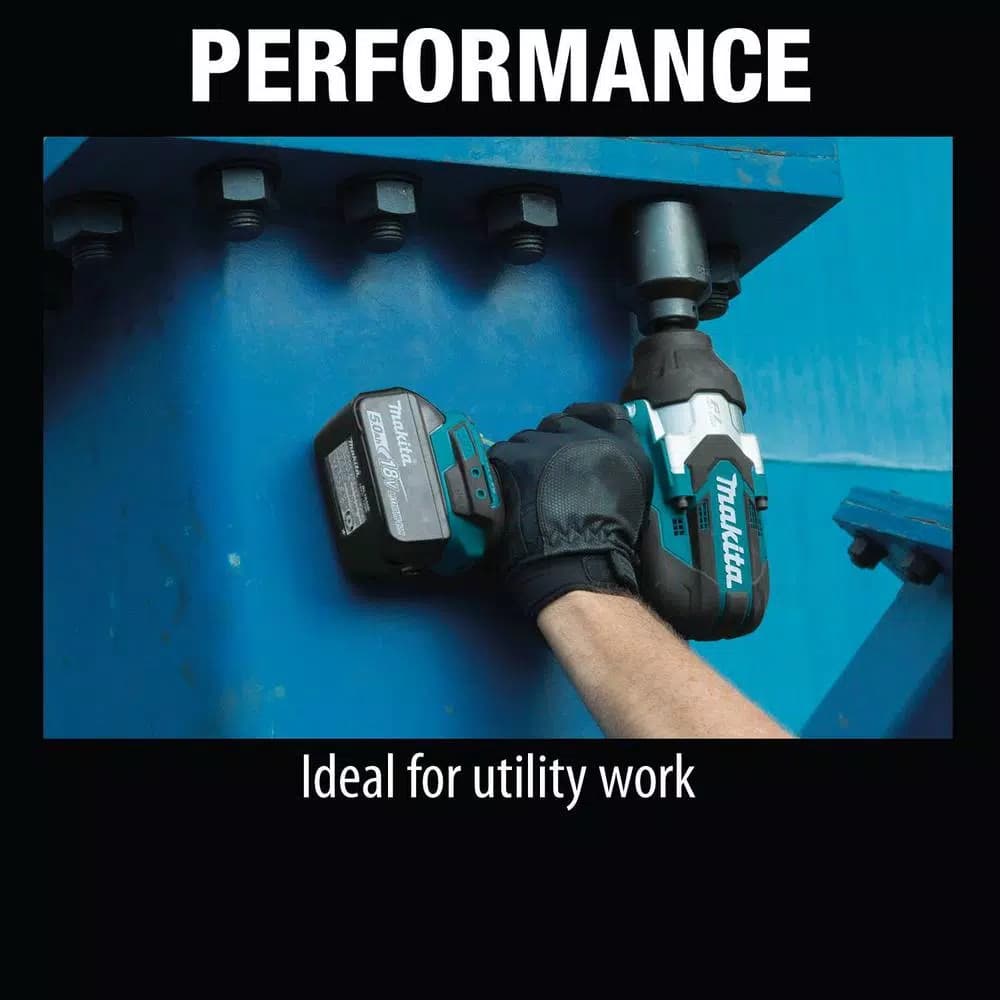 Makita 18V LXT Brushless High Torque 1/2 in. Sq. Drive Impact Wrench Kit with 14 Pc. Socket Set