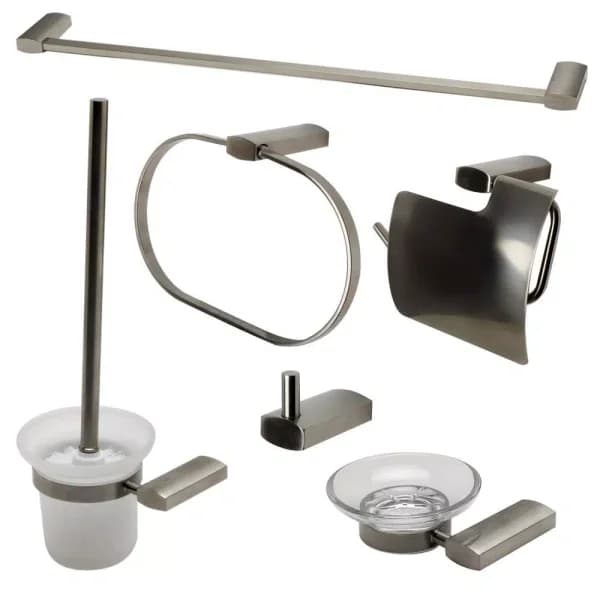 Alfi Brand 6-Piece Brushed Nickel Bath Hardware Set