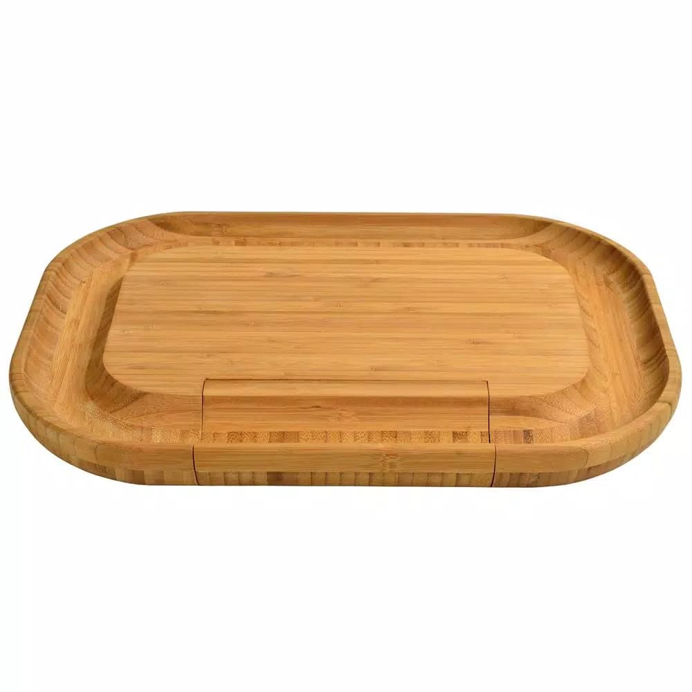 Unbranded Picnic at Ascot Malvern Deluxe Bamboo Cheese Board Set with 4 Stainless Steel Tools