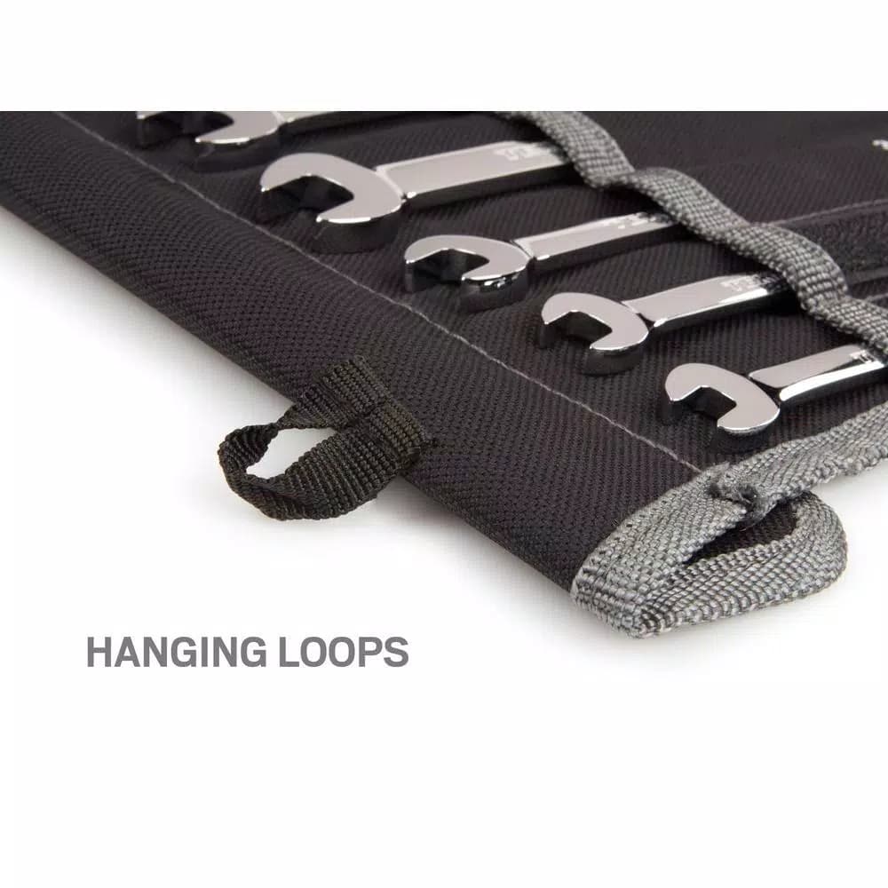 TEKTON 9-Piece Ratcheting Combination Wrench Set, 1/4 in. to 3/4 in., with Roll-Up Pouch