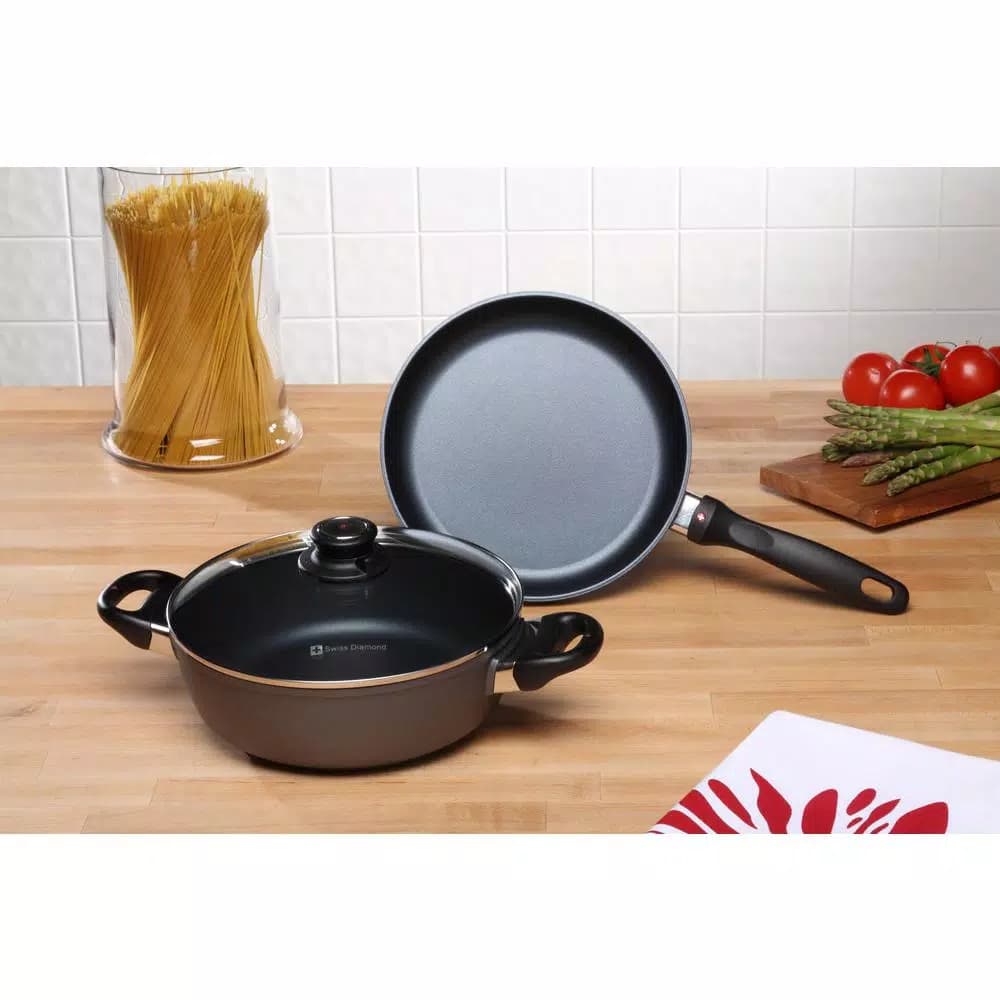 Swiss Diamond Classic Series 2-Piece Cast Aluminum Nonstick Cookware Set, Gray