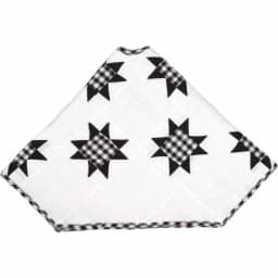 VHC Brands Emmie 48 in. Black and White Patchwork Christmas Tree Skirt, Hand-Quilted Cotton thumbnail 3