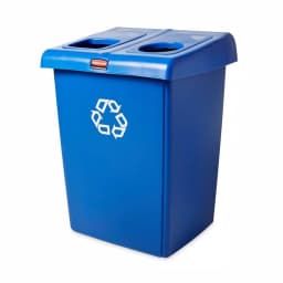 Rubbermaid Commercial Products 46 Gal. 2-Stream Glutton Recycling Station - High-Capacity Indoor/Outdoor Recycling Bin thumbnail 3