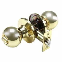 Toledo Fine Locks Polish Brass Keyed Entry Door Knob Set, Classic Style thumbnail 2