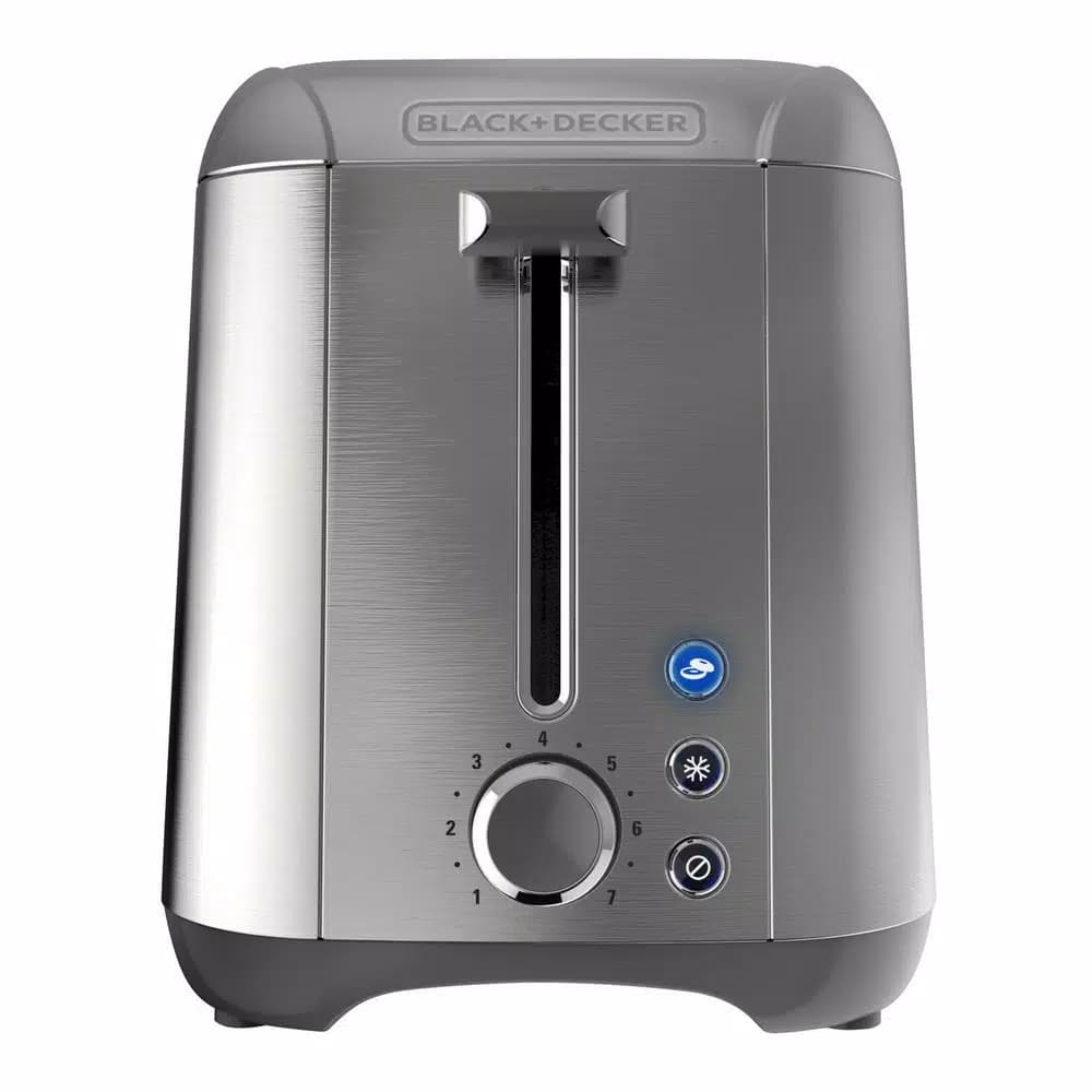 BLACK+DECKER Rapid Toast 2-Slice Stainless Steel Wide Slot Toaster, 1200W