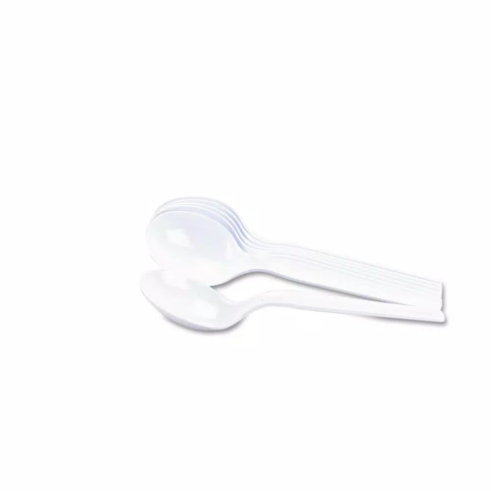DIXIE White Polystyrene Soup Spoons, Heavy Mediumweight, 1000 Count Case
