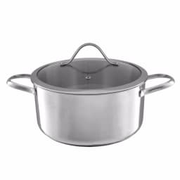Classic Cuisine 6 Qt. Stainless Steel Stock Pot with Tempered Glass Lid thumbnail 1