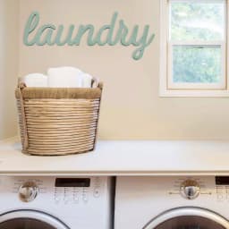 Stratton Home Decor Laundry Wooden Wall Art Sign - Teal Typography Decor thumbnail 1