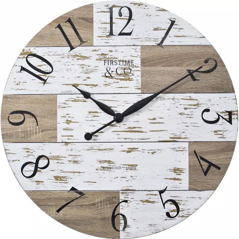 FirsTime and Co. Harper Pallets 27 in. Rustic Wall Clock