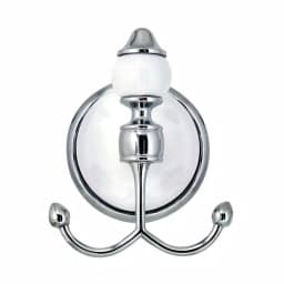 MODONA ARORA Double Robe and Towel Hook - White Porcelain and Polished Chrome thumbnail 2