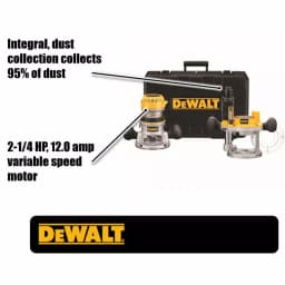 DEWALT 2-1/4 HP Variable Speed Router Combo Kit with Fixed and Plunge Bases thumbnail 2