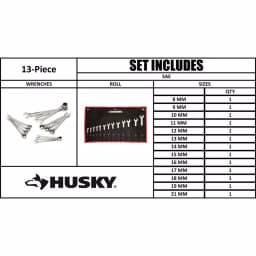 Husky 13-Piece Master Metric Reversible Ratcheting Wrench Set thumbnail 9