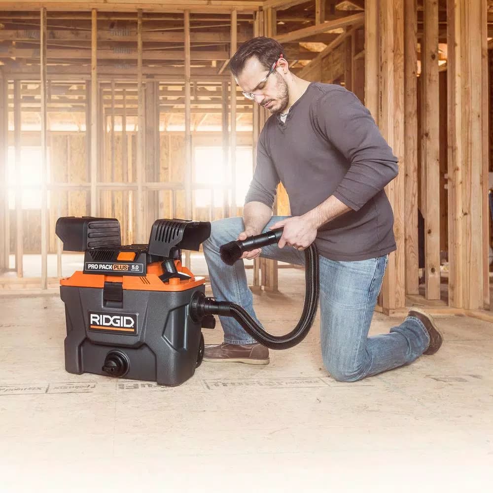 RIDGID 10 Gal. 5.0 Peak HP ProPack Plus Wet/Dry Shop Vacuum with Qwik Lock Filter