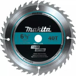 Makita 6-1/2 in. 40T Carbide-Tipped Circular Saw Blade, 5/8 in. Arbor thumbnail 1