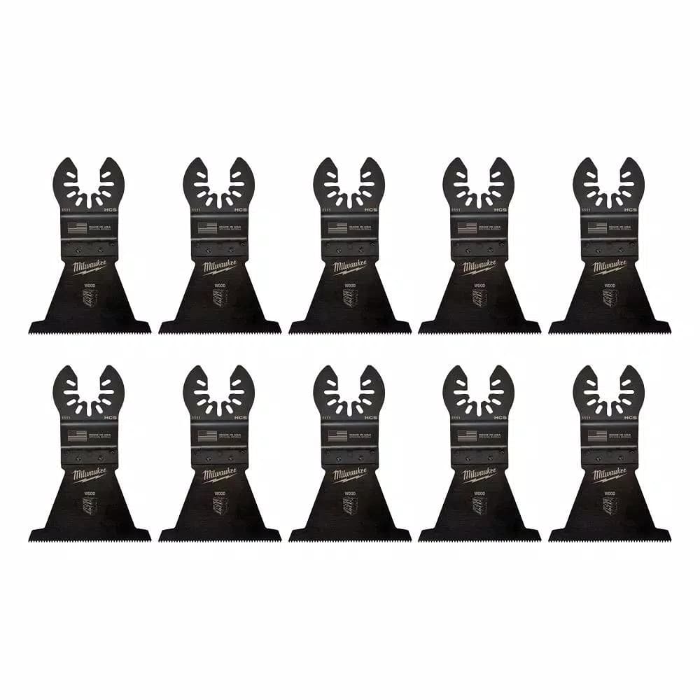 Milwaukee 2-1/2 in. High Carbon Steel Universal Fit Oscillating Multi-Tool Wood Blades, 10-Pack