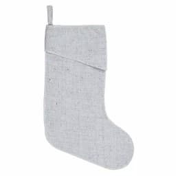 VHC Brands Tinsley 15 in. Viscose/Wool Blend Farmhouse Christmas Stocking - Nickel Grey thumbnail 1