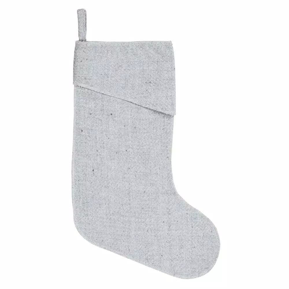 VHC Brands Tinsley 15 in. Viscose/Wool Blend Farmhouse Christmas Stocking - Nickel Grey